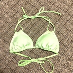 No Boundaries Lime Green Triangle String Bikini Top * Size Small 3-5